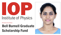 School welcomes Aishwarya Chanady Babu on prestigious and innovative Bell Burnell Scholarship from the IOP